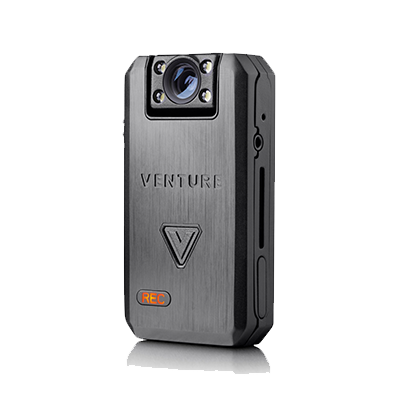 DISCONTINUED!!! WOLFCOM® VENTURE Body Camera. 32 GB Storage, Rotatable Lens, Flashlight, Multi-Mode Record, One Touch Record, Waterproof with Dock & Go Technology.